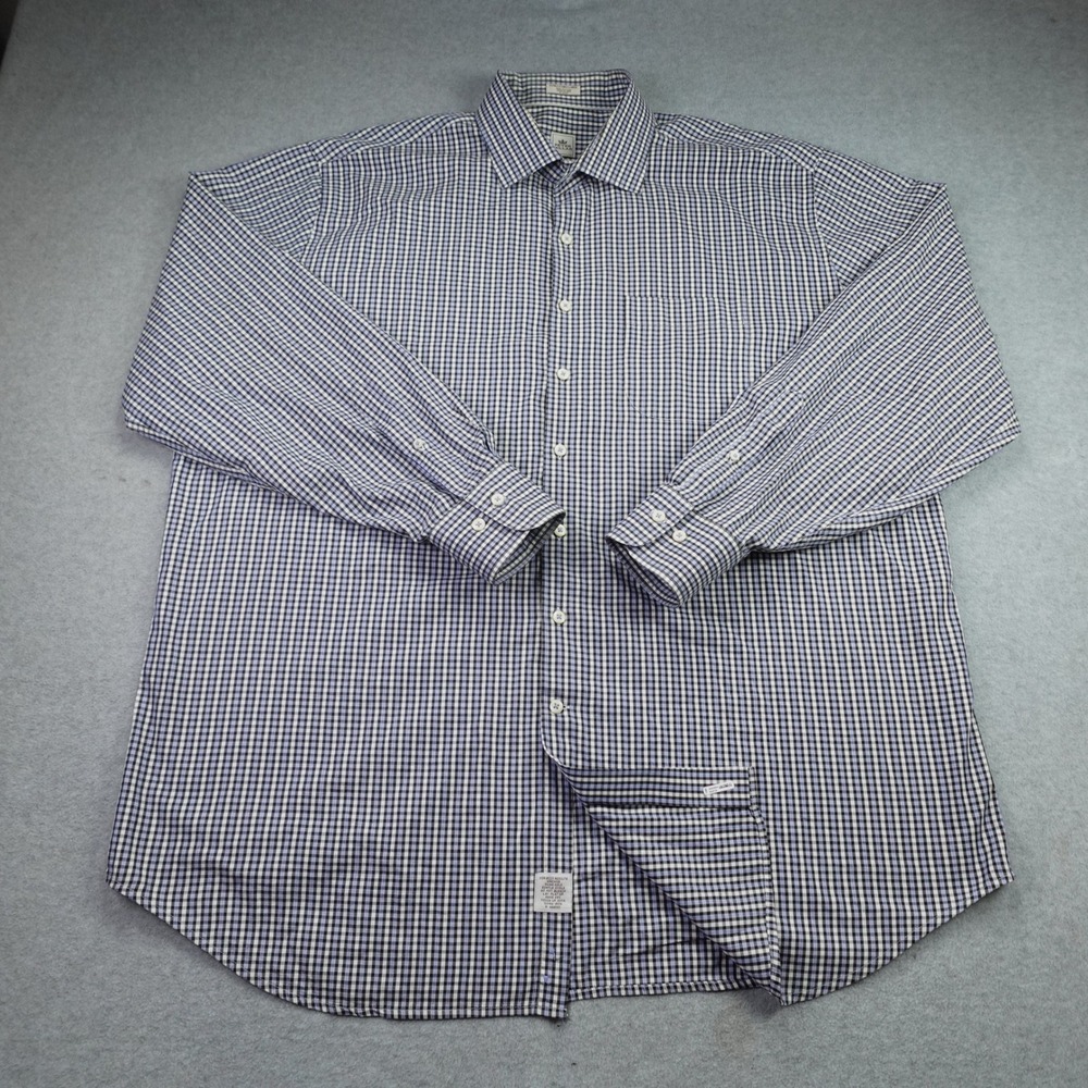 Peter Millar Shirt Mens XXL Blue Gingham Pinehurst Button Down Long Sleeve